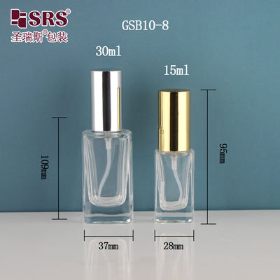 satın al Kare zarif dağıtıcı ince sis lüks el dezenfektan konteyneri 15 ml 30 ml cam sprey şişesi online manufacture