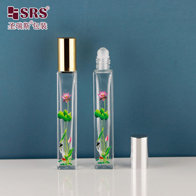 satın al 3D baskı ile şişelerde 10ml kare şekilli rulo çiçekler rulo topu şişe online manufacture