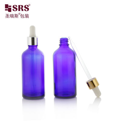 satın al Büyük Boyutlu Parfüm Yuvarlak Boston Şekli Mavi Cam Damla Şişe 100ml online manufacture