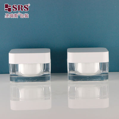 satın al 15g 30g 50g Kozmetik kare şekli özelleştirme konteyner zarif boş krem kavanozları akrilik kavanoz 15ml online manufacture