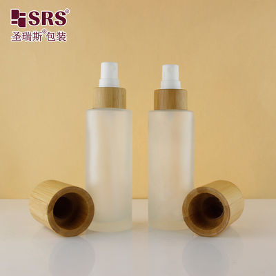 satın al Lüks Boş Dondurulmuş püskürtücü İnce sis Bambu Omuz 100ml Parfüm Şişesi Cam online manufacture
