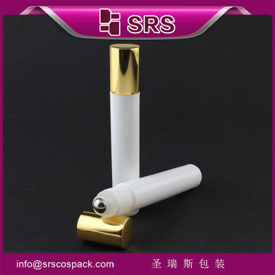 satın al SRS 15 ml boş göz kremi, paket tedarikçisinin üzerinde, parlak altın kapaklı yuvarlak şişe online manufacture