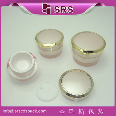 satın al SRS toptan yuvarlak plastik renkli 15ml 30ml 50ml güzellik akrilik kapaklı kapak online manufacture