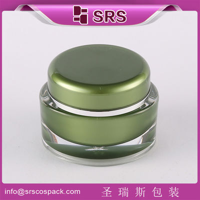 satın al SRS 2015 Çin lüks 15ml 30ml 50ml yüz kremi için oval şekilli akrilik kozmetik kavanozlar online manufacture