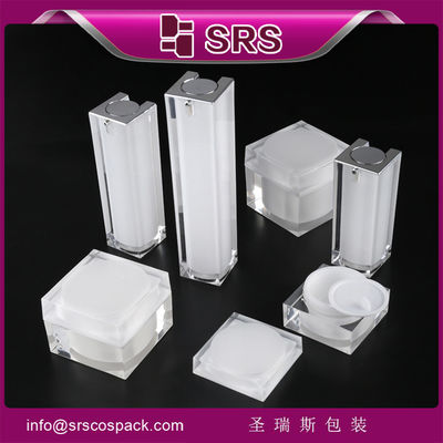 satın al SRS toptan acrylic boş kare deri bakım kremi kavanozu ve pompa ile losyon şişesi online manufacture