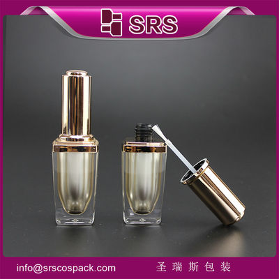 satın al SRS toptan lüks boş kare 8ml plastik tırnak cilası şişesi altın fırça kapağı ile online manufacture