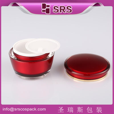 satın al Kırmızı renk J035 15g 30g 50g kozmetik kavanoz plastik online manufacture
