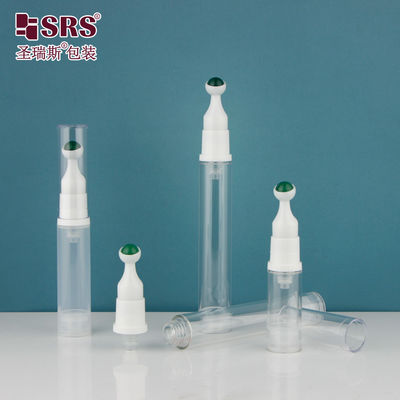 satın al Boş Yuvarlak Şekil Kozmetik Havasız Göz Kremi Rol Masajı Gemstone Ball 15ml Roll On Bottle online manufacture