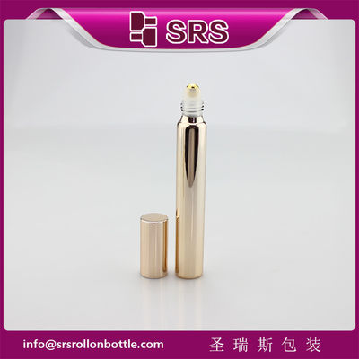 satın al 15 ml, 17 mm çaplı metalli gül altın cam şişe gerçek altın top ve alüminyum kapağı ile. online manufacture