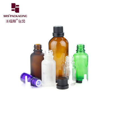 satın al 5ml 10ml 15ml 20ml 30ml 50ml 100ml Boş Yeşil Mavi Kehribar CRC Kapaklı Açık Cam Şişe Çocuk Güvenli Şişeler online manufacture