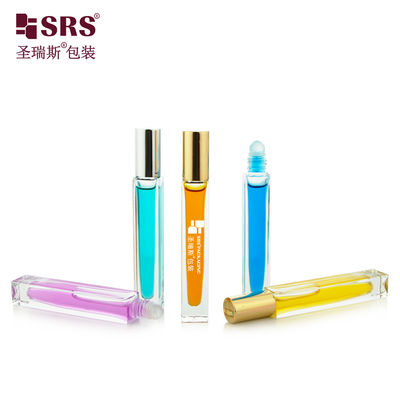 satın al Kare Şekil Özel Açık Şişe Parfüm Yağı Uygulayıcı Cam Rulo 10ml online manufacture