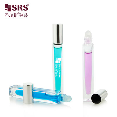 satın al Kare Şekil Özel Açık Şişe Parfüm Yağı Uygulayıcı Cam Rulo 10ml online manufacture