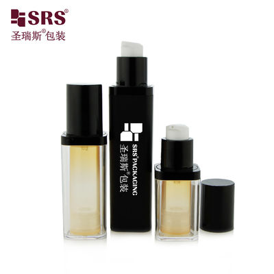 satın al Boş PET Değiştirilebilir Çift Duvarlı Kare Şekil Özel Renk Yüz Serumu Havasız Şişe 50ml online manufacture
