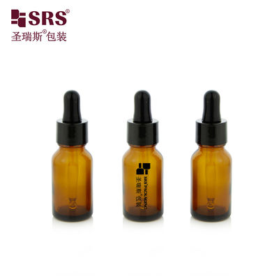 satın al 15 ml 0.5 oz Boş Amber Rengi Yuvarlak Kalın Duvar Kalıp Essential Oil Glass Bottle Dropper online manufacture