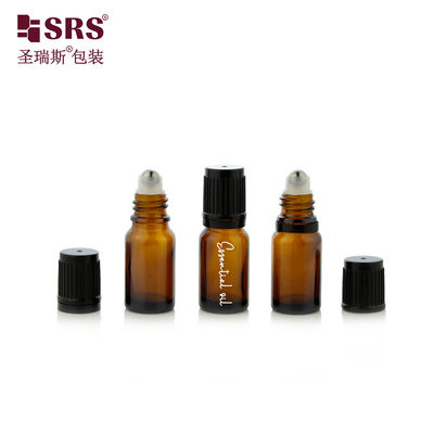 satın al Uçucu Yağ İçin Çelik Bilyalı Çocuk Korumalı Kapaklı 10ml Mini Boş Yuvarlak Amber Cam Şişe online manufacture