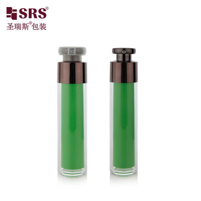 satın al Çift duvarlı AS plastik hava geçirmez kozmetik ambalajı 15ml 30ml 50ml özel dekorasyon rengi boş cilt bakımı güzellik serum losyonu vakum pompa kapı online manufacture
