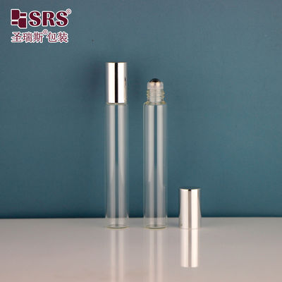 satın al 15mm çaplı boru boru cam 10ml paslanmaz çelik rulo topu şişe üzerinde parlak metal alüminyum kapağı ile online manufacture