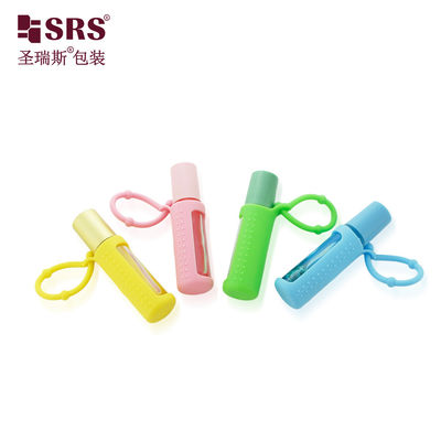 satın al BLPM-10ML Yuvarlak Şekil Şeffaf Cam Roller Çelik Top Şişe Kokulu Parfüm Yağı İçin Silikon Kapak Sızıntı Yok online manufacture