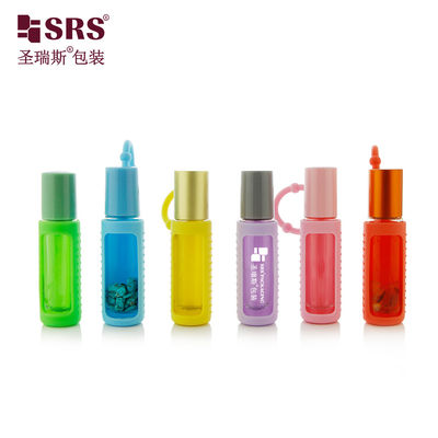 satın al BLPM-10ML Lüks Boş Şeffaf Cam Rulo Essential Oil Şişesi Silikon Kapaklı Paketleme online manufacture