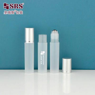 satın al RPA-10ML Parlak Mat Yarım Şeffaf PP Yuvarlak Şişe Masaj Metal Top Alüminyum Kapak Saç Serumu online manufacture