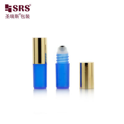 satın al SRS ambalaj tedarikçisi 3ml metal toplu plastik yuvarlak şişe altın metal kapaklı online manufacture