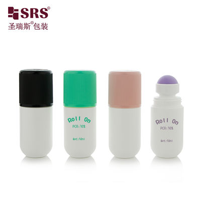satın al RPPA1-50ML Round Bottom PP Solid Color With Colorful Cap Customized No Leakage Pain Relief Gel Roll On Massage Bottle online manufacture