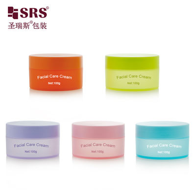 satın al SRSQ 100g PP PCR Injection Custom Color Matte In Mold Plastic Cream Jar Container For Facial Cream online manufacture