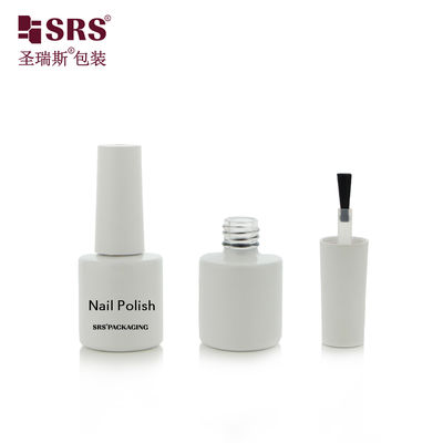 satın al DH-9A 8ML White Painted Glass Round Bottle With Brush For Nail Polish Remover Gel online manufacture