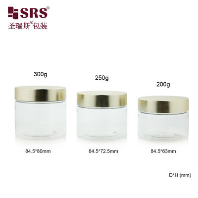 satın al PET008 200g 250g 300g Plastic Inject-Blow PET Jar With Screw Cap For Body Scrub Hair Masks Cream online manufacture