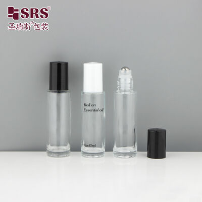 satın al BLPM-15ML SRS Kalın Duvarlı Lüks Şeffaf Kehribar Rengi Cam Roll On Şişe Parfüm Esansiyel Yağ İçin online manufacture
