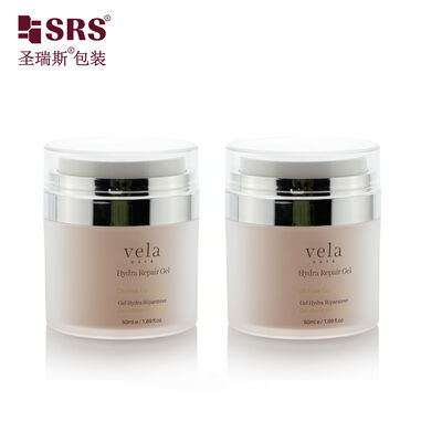 satın al A100-1 15ml 30ml 50ml Akrilik Havasız Kavanoz Konteyner Değiştirilebilir Yüz Kremi Kavanozlar Boyalı Renkli Logo Baskı online manufacture