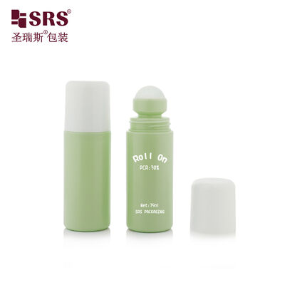 satın al RPPC 75ML PP PCR Geri Dönüştürülmüş Çevre Dostu Deodorant Jel Rulo Şişe Parlak Düz Kapaklı online manufacture