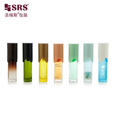 satın almak BLPY 10ML Uçucu Yağ İçin Rulo Çelik Bilyalı Boyalı Buzlu Renkli Cam Şişe online manufacture