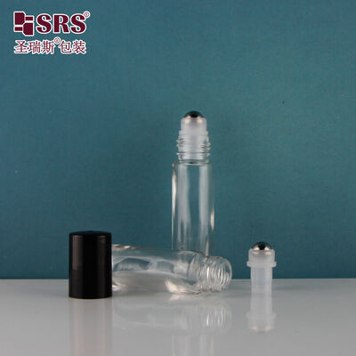 satın almak Parfümler için çelik yuvarlak topu olan SRS 8ml sızıntıya karşı şeffaf cam yuvarlak şişe online manufacture