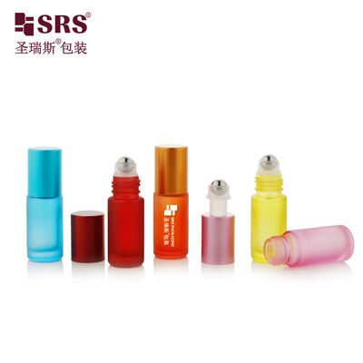 satın almak 5ml Toptan Alışveriş Boş Özel Renkli Cam Rulo Şişe Metal Top Ve Plastik Kapağı Seyahat Parfümü Yağı online manufacture