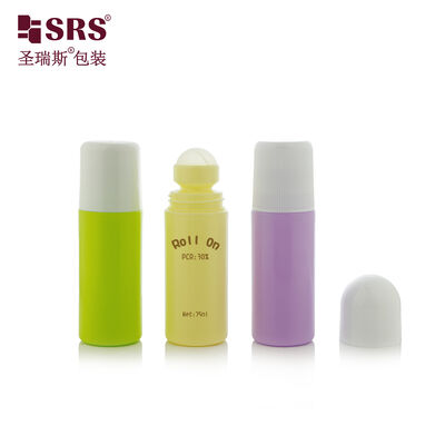 satın almak 75ml PP PCR Roll On Flask Deodorant Vücut Masajı Yağı Paketleri için Geri Dönüştürülmüş Plastik online manufacture