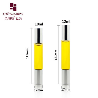 satın almak Yeniden doldurulabilir 10ml Single Chamber Double-Roller Glass Roll-On Bottle Two Ends Roller Vial Custom Cosmetic Packaging online manufacture