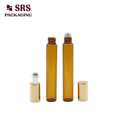 satın al 10 ml lüks ince duvarlı cepli, seyahat boyutu, esanslı yağ, kehribar cam rulo şişesi online manufacture