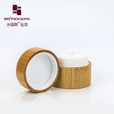 satın al lüks organik doğal bambu kapağı boş krem kozmetik plastik kavanoz 30ml online manufacture