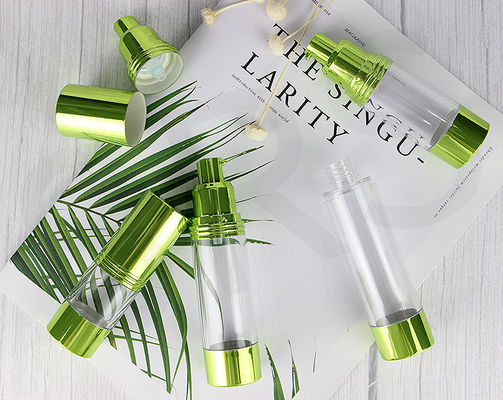 satın al 15ml 30ml 40ml 50ml 80ml 100ml 120ml SAN plastik metalize yeşil hava içermeyen şişe online manufacture