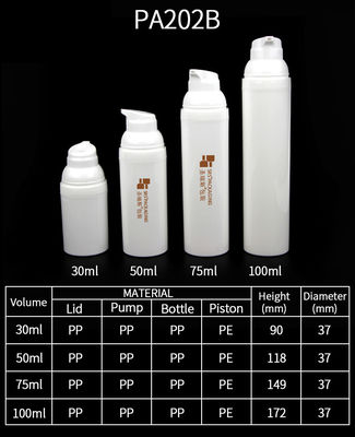satın al 30ml 50ml 75ml 100ml enjeksiyon için çevre dostu beyaz pp hava içermeyen pompa şişesi online manufacture