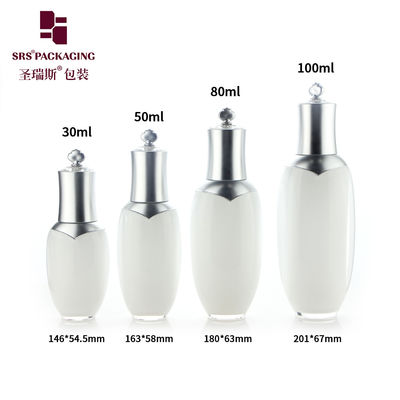 satın al 30ml 50ml 80ml 100ml lüks taç şeklinde akrilik losyon şişesi kozmetik online manufacture
