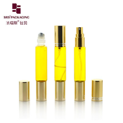 satın al 10ml Altın Kapak Boş Çift Başlı Tasarım Roleri ve Parfüm için Spray Şişesi online manufacture