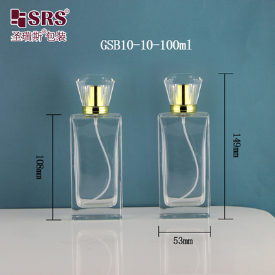 Eşsiz Tasarım Kapaklı Kare Şekilli Şişeler Parfüm Sis Spreyi Cam Şişe 100ml