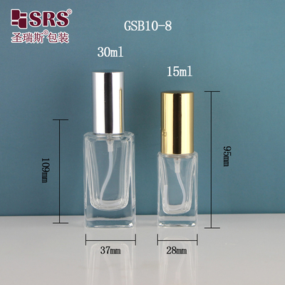 Kare zarif dağıtıcı ince sis lüks el dezenfektan konteyneri 15 ml 30 ml cam sprey şişesi