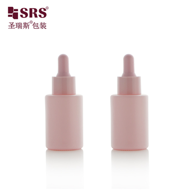 Tatlı Yuvarlak Cam Şişeler Parfüm Esansyel Yağı Pembe Damla Şişe 30ml
