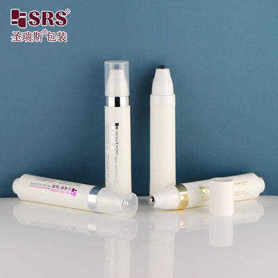 10ml PP PCR Geri dönüştürülmüş malzeme Plastik özelleştirme Basın tarzı Havasız Masaj Göz Serumu 1/3 oz Rulo Şişeler