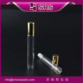 SRS toptan satışı % 100 sızıntı yok parlak altın alüminyum kapağı olan şişe üzerinde 10 ml cam rulo