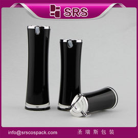 siyah özel şekli 15ml 30ml 50ml akrilik losyon yuvarlak şişe
