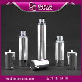 TA021 15ml 30ml 50ml silindir şeklindeki gümüş havalı kozmetik pompa şişesi